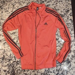 Adidas zip up jacket, pink, woman's size medium.